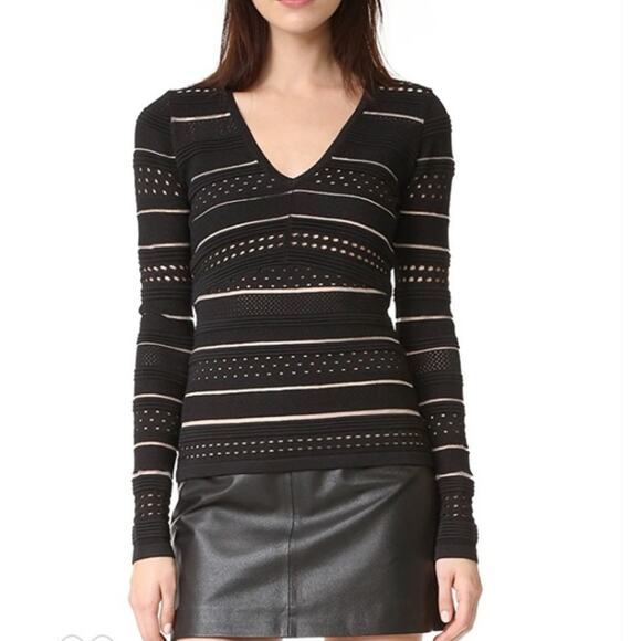 Bailey 44 Niki Bandage Knit Black Long Sleeve Sweater Size XS - Picture 1 of 9
